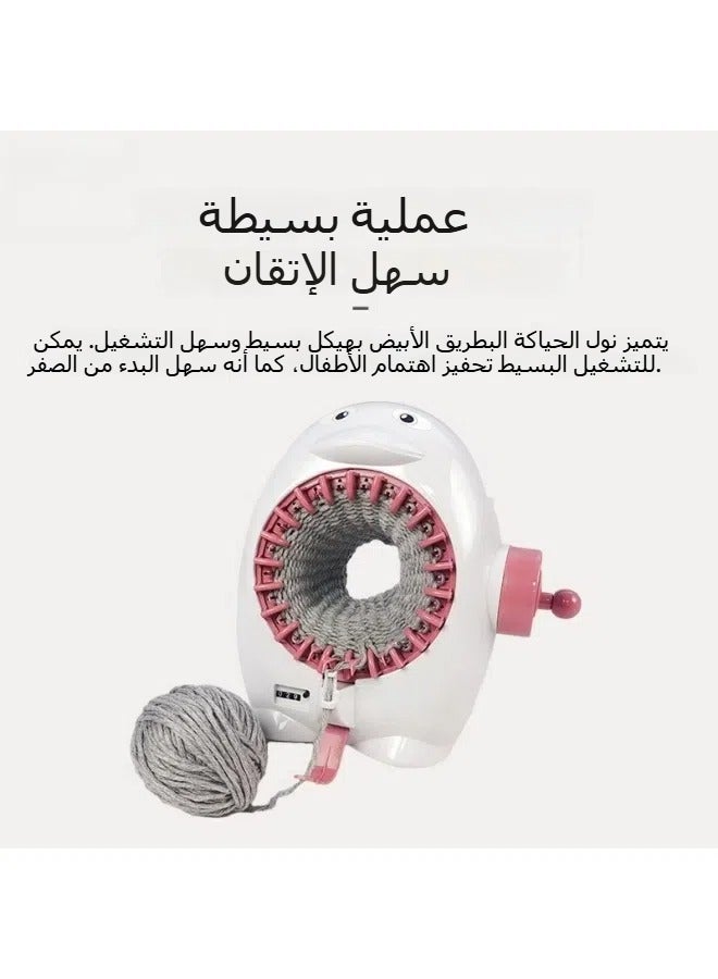 DIY wool knitting 22-needle knitting machine 833-1 hand-cranked scarf knitting vertical penguin wool knitting machine toy - Image 3