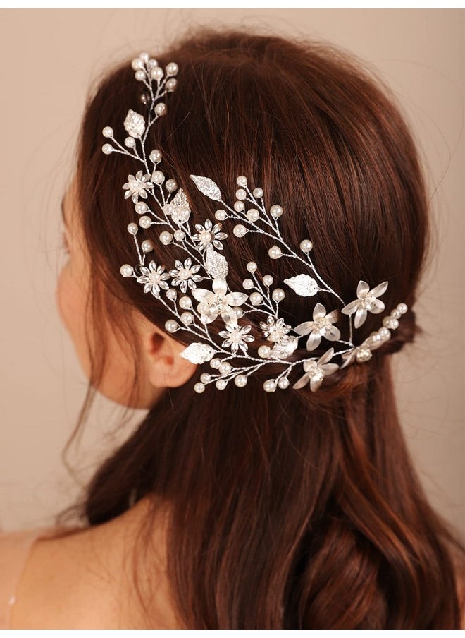 Wedding Bridal Silver Headband Flower And Pearl Hair Piece Boho Hair Accessory For Women And Girls (Silver) - pzsku/Z533CDA83ED6520BB1B51Z/45/_/1735567183/41e44a83-fb20-4712-a1ac-abf9148d972c