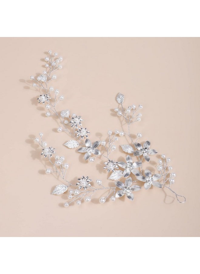 Wedding Bridal Silver Headband Flower And Pearl Hair Piece Boho Hair Accessory For Women And Girls (Silver) - pzsku/Z533CDA83ED6520BB1B51Z/45/_/1735567191/9566c916-f629-4939-9266-1a072c7530f6