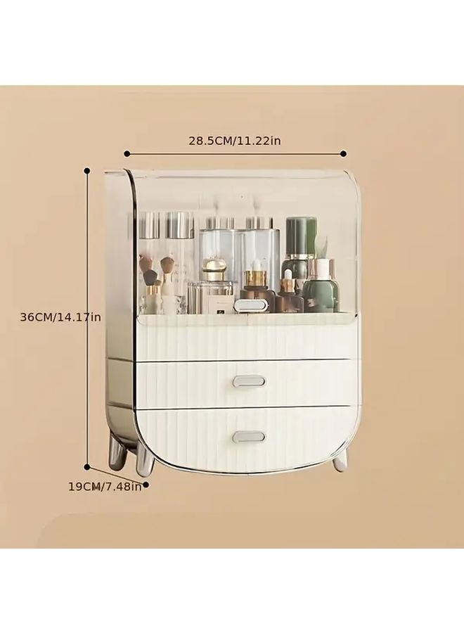 Large Green Acrylic Facial Mask Storage Box With Makeup Organizer - Image 2