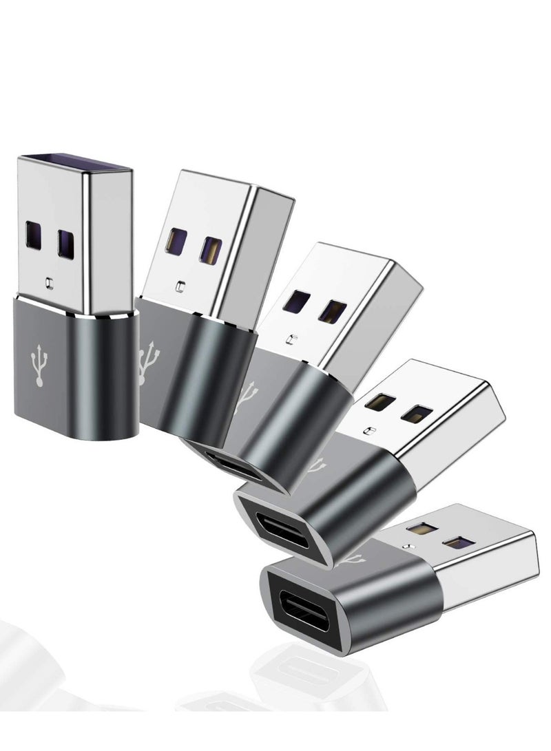 SYOSI Type C Female to USB Male Adapter 5 Pack USB C to USB Charger Cable Adapter for Smart Phone and Other Electronics  - Image 1
