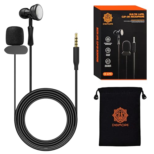 DIGIMORE Lavalier Microphone | Omnidirectional Clip-On Mic | Noise Reduction | Two-Way Audio | for Recording, Streaming & Online Meetings (D-470 3.5mm) - Image 1