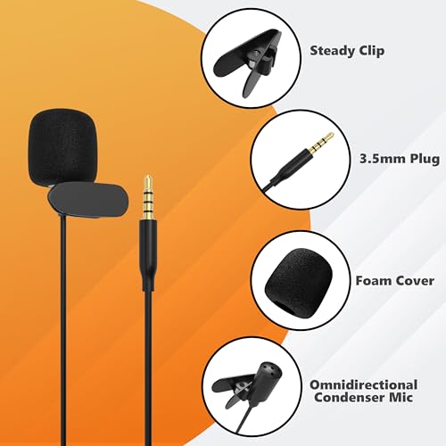 DIGIMORE Lavalier Microphone | Omnidirectional Clip-On Mic | Noise Reduction | Two-Way Audio | for Recording, Streaming & Online Meetings (D-470 3.5mm) - Image 3