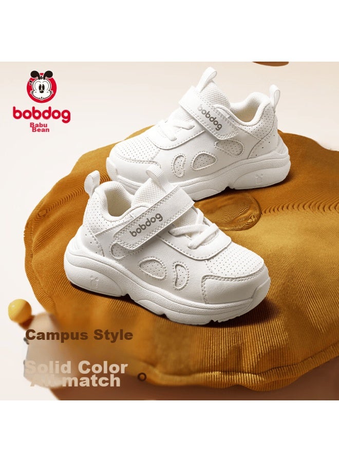 Bobdog Children's Shoes, Toddler Walking Shoes For Boys And Girls, Spring And Autumn Style Versatile School White Sneakers, Academy Black, Size 22 - Image 3