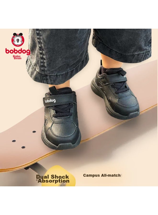 Bobdog Children's Shoes, Toddler Walking Shoes For Boys And Girls, Spring And Autumn Style Versatile School White Sneakers, Academy Black, Size 22 - Image 5