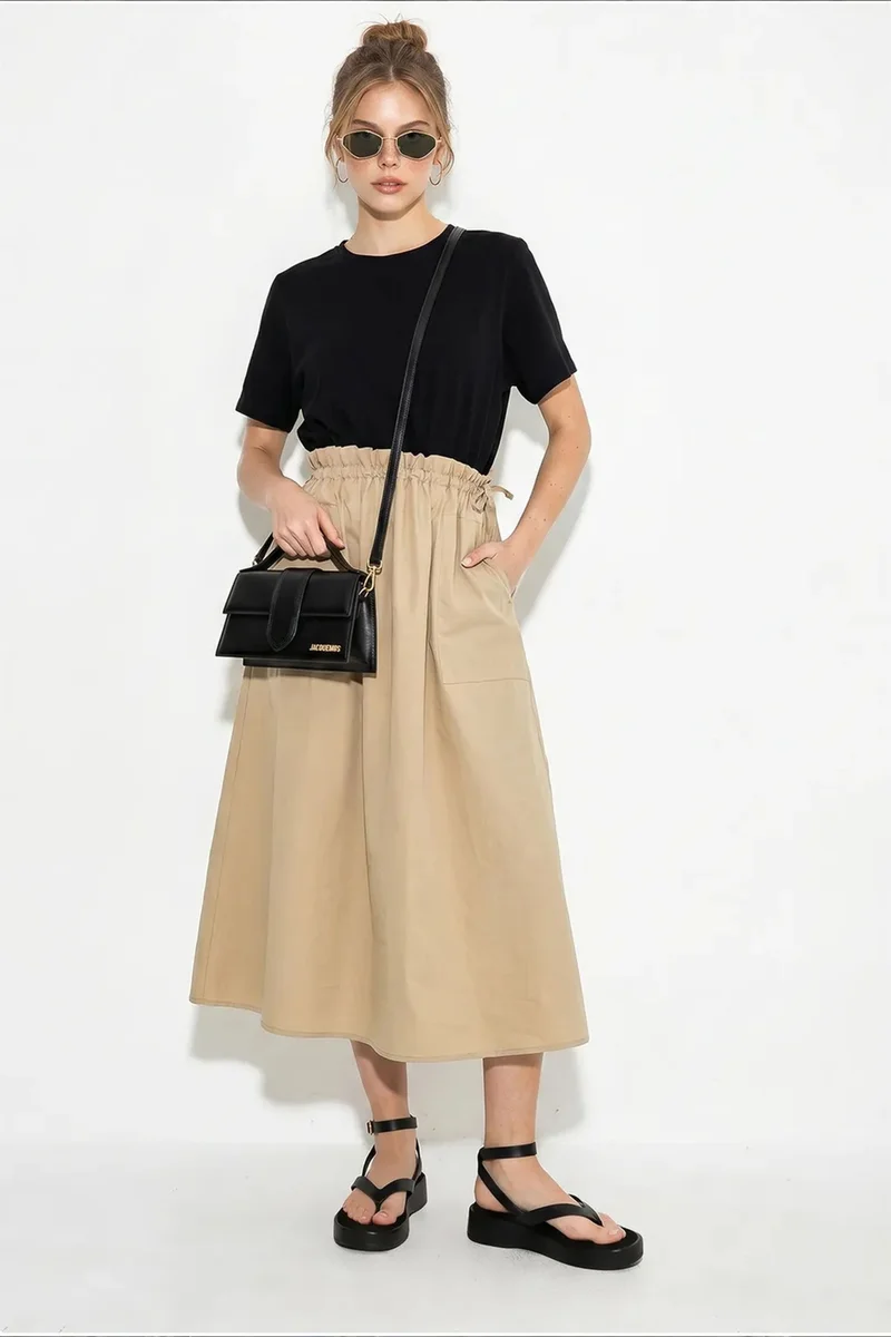 بيانكو لوتشي LUCCI Cotton Blend Midi Dress