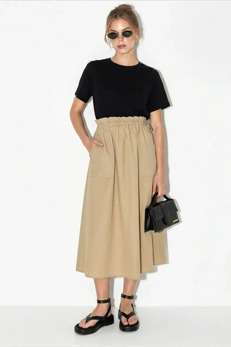 بيانكو لوتشي LUCCI Cotton Blend Midi Dress