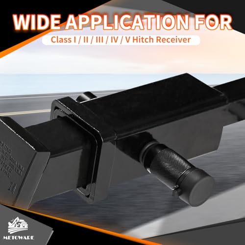 METOWARE Trailer Hitch Receiver Lock Pin, 5/8" Dia, 4" Long Pin with 3/4" Dia Adaptor, 16 Rubber O-Rings, Black Pin Hitch Receiver Lock for Class III IV Hitches, Trailer, Truck, Car, Boat - Image 3