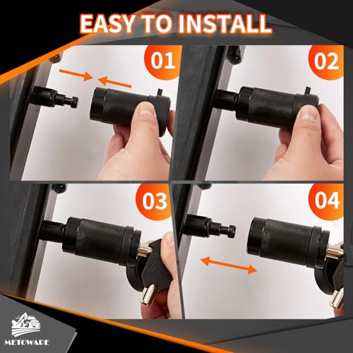 METOWARE Trailer Hitch Receiver Lock Pin, 5/8" Dia, 4" Long Pin with 3/4" Dia Adaptor, 16 Rubber O-Rings, Black Pin Hitch Receiver Lock for Class III IV Hitches, Trailer, Truck, Car, Boat - Image 4
