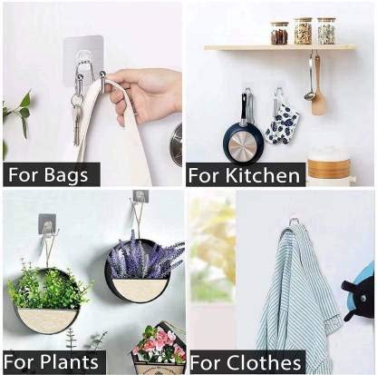 ZOMOZA Self Adhesive Stainless Steel Hook Waterproof and Rustproof Wall Hooks for Hanging Heavy Duty, Stainless Steel Towel and Coats Hooks to use Inside Kitchen, Bathroom, Home and Office (6) - Image 5