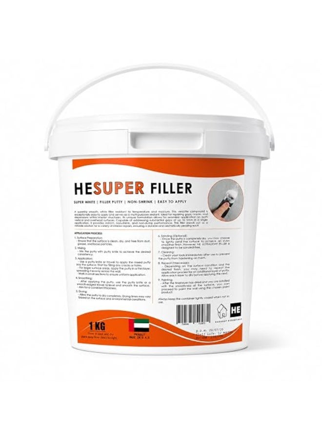 Hasanat Essentials All-Purpose Putty, Putty Filler, Spackling for Drywall, Quick Drying, Designed for Interior and Exterior Home Use, Paintable, Permanent, Non-Shrinking, 1 KG - Image 1