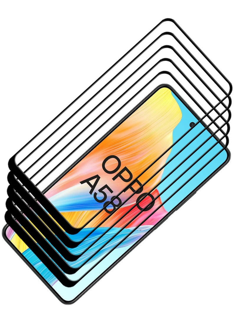 ACLIX 5 Pieces Antistatic ESD Dustproof Premium Quality High Definition Tempered Glass Screen Protector Designed For Oppo A58 4G - Image 1