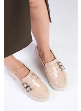 Mio Gusto Gaby Nude Thick Soled Women's Loafer Shoes  - Image 1