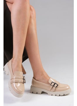 Mio Gusto Gaby Nude Thick Soled Women's Loafer Shoes  - Image 3