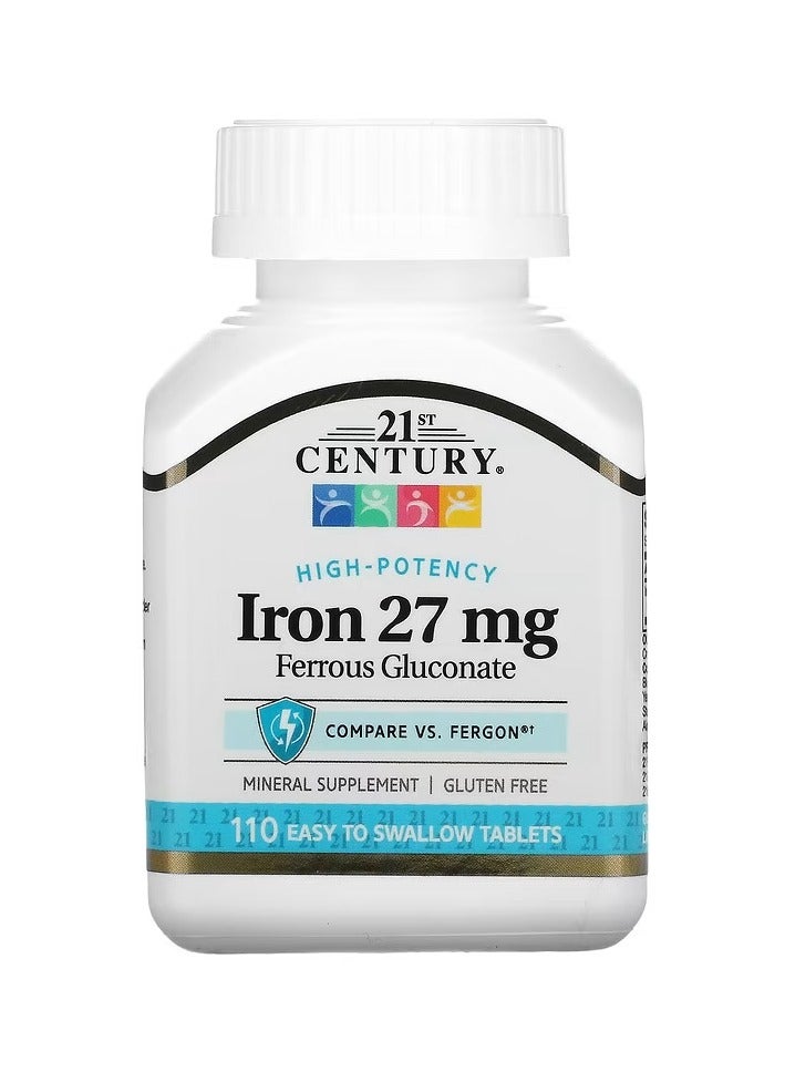 21st Century High-Potency Iron 27 mg 110 Easy to Swallow Tablets - Image 1