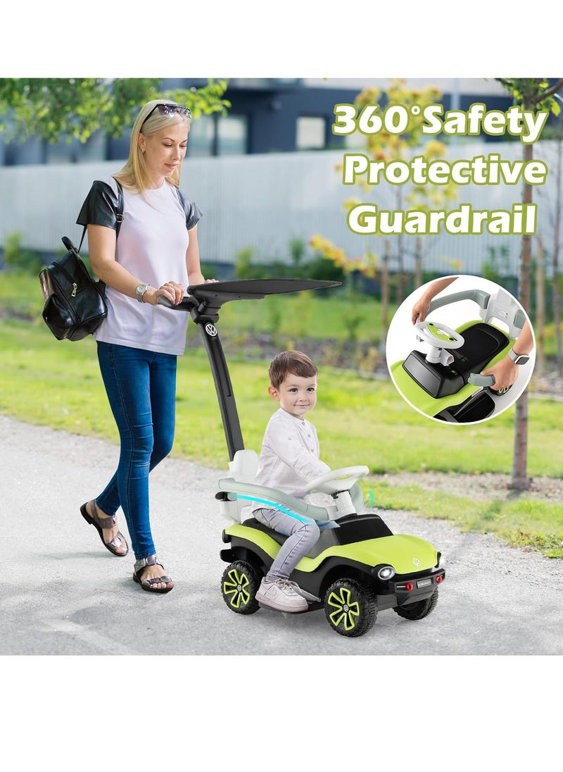 Volkswagen Ride on Push Car, 3 in 1 Licensed ID. Buggy Stroller Sliding Walking Car with Sun Canopy, Adjustable Handle, Guardrails, Foot-to-Floor Toy for 12-36 Months (Volkswagen)  - Image 3