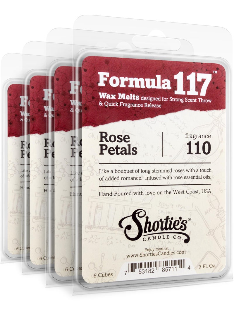 Shortie's Candle Company Shorties Candle Company Rose Petals Wax Melts Bulk Pack  Formula 1174 Highly Scented 3 Oz Bars 12 Oz Total  Made with Natural Oils  Flower  Floral Air Freshener Cubes Collection 