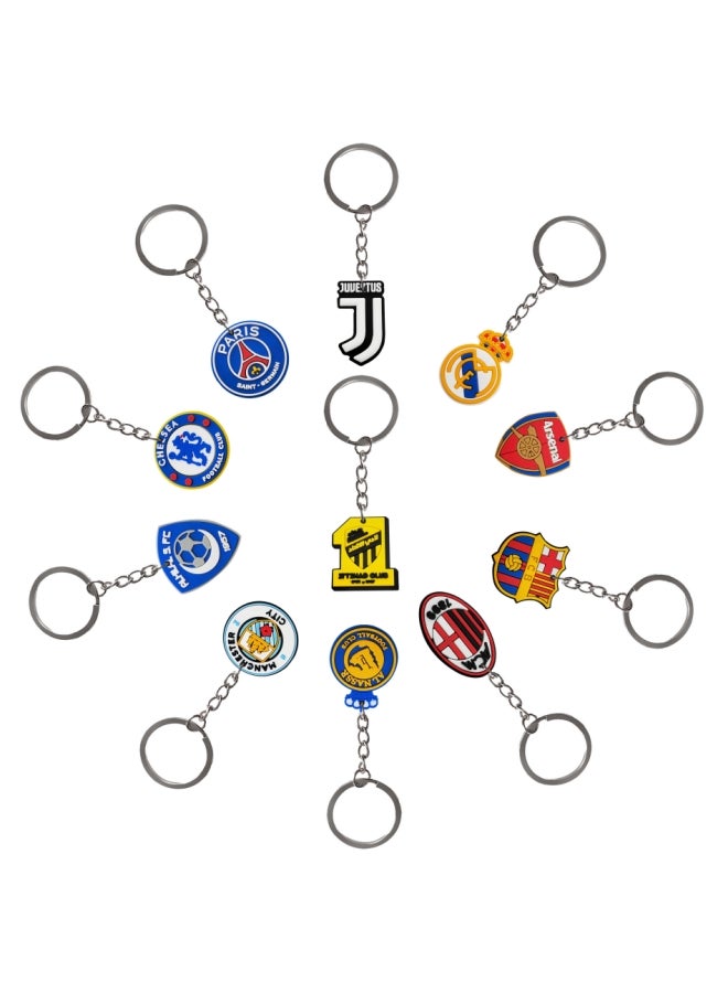 Football team logo keychain pendant pvc soft keychain, schoolbag pendant keychain hanging - Image 2