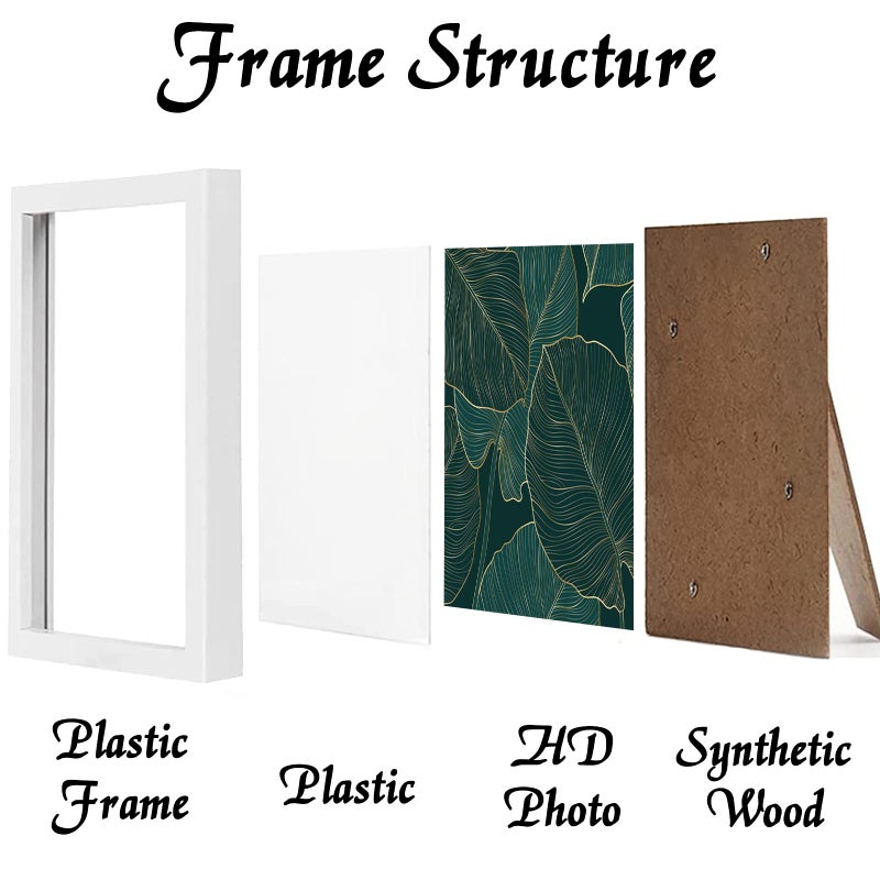 Keibiubu White 10x10 إطار الصورة مجموعة من 3 إطارات صور شفافة عالية ل 10 × 10 صور ملصق صورة مربع مربع Canvas معرض الجدار معرض سطح المكتب الأفقي العمودي 10 × 10 - Image 2