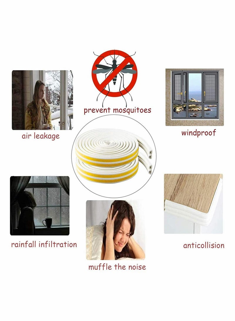 Excefore 2 Rolls D-type Self-Adhesive Foam Strip For Door Window, Total 10M - Image 3