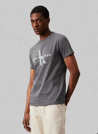 Calvin Klein Jeans Men's Slim Monogram T-Shirt - Cotton jersey, Grey