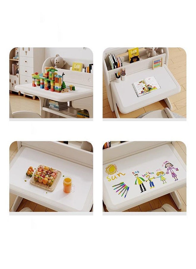 Children's collection table and chair, one portable table and one square storage chair, children's handicraft collection table and chair, plastic and furniture game room, children's dining table and group chair with painting