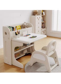 Beauenty Children's collection table and chair, one portable table and one square storage chair, children's handicraft collection table and chair, plastic and furniture game room, children's dining table and group chair with painting  - Image 3