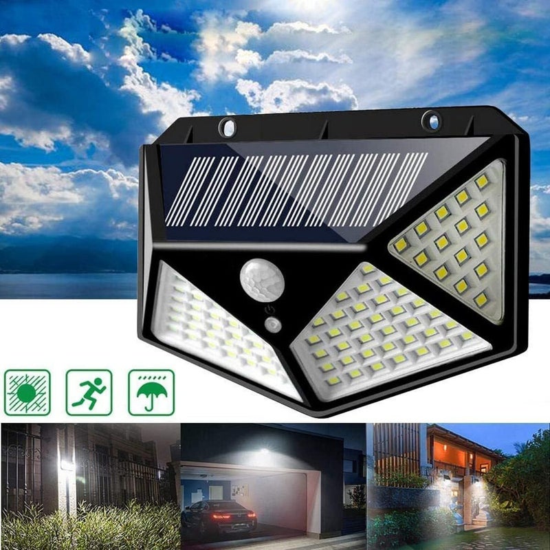 POPLEY Solar Lights for Garden 100 LED Motion Sensor Security Lamp for Home and Garden Outdoors Pathways Solar Powered Waterproof Pack of 1 - Image 5