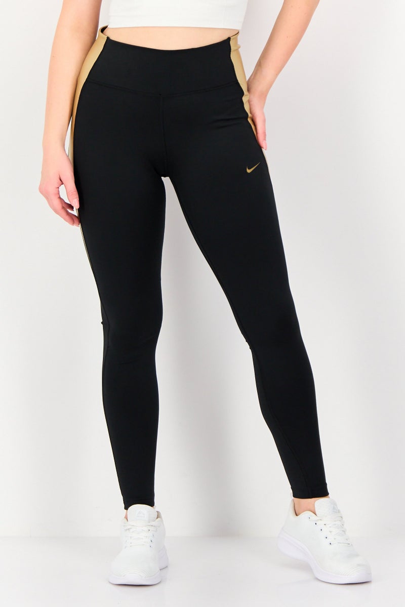 Nike Women Tight Fit Brand Logo Training Leggings, Black - Image 1