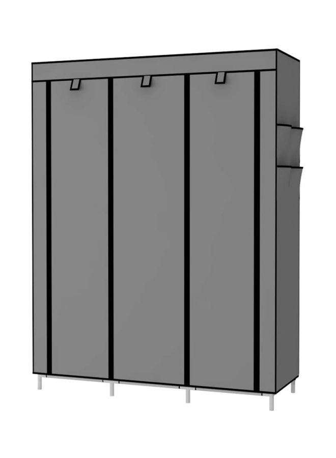 Generic Portable Bedroom Wardrobe Grey/White 130x175x45cm  - Image 2