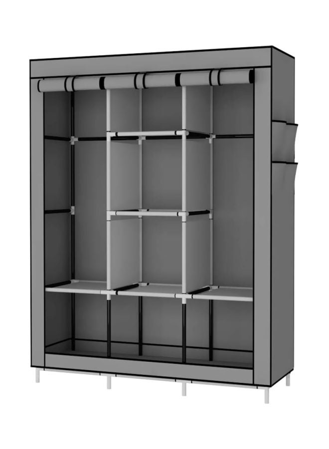 Generic Portable Bedroom Wardrobe Grey/White 130x175x45cm  - Image 1
