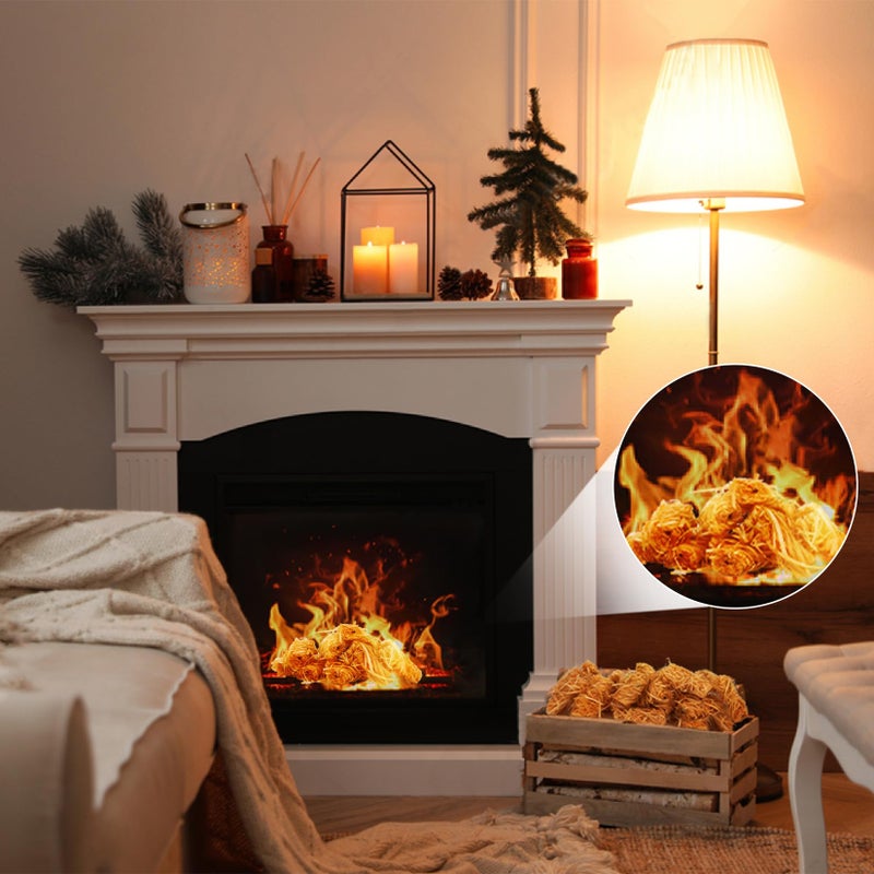 MAQIHAN Quick Ignite Fire Starter - 20PCS Fire Starter Rolls for BBQ Fireplace Charcoal Starter Fire Starter for Indoor and Outdoor Easily Light Wax Wood Roll Wax Wood Stick - Image 4