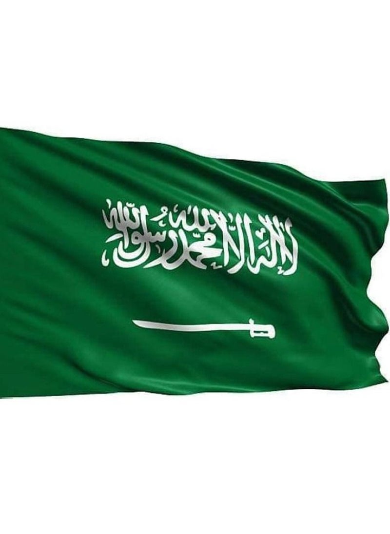 لعبة مرح  - علم المملكة العربية السعودية قماش فاخر كبير لعلم اليوم الوطني - Image 1