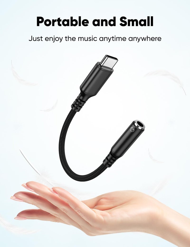 Highwings USB Type C to 3.5mm Female Headphone Jack Adapter, (3-Pack) USB C to Aux Audio Dongle Adapter Compatible with iPhone 16 Pro Max/15 Pro/15, Samsung Galaxy S25/S24/S23 Ultra, iPad Pro-Black - Image 5