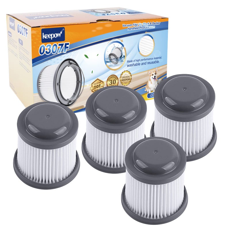 KEEPOW KEEPOW PVF110 Replacement Vacuum Filter for Black and Decker Handheld Pivot Vacuum BDH2000PL BDH2020FLFH PHV1410 PHV1810 PHV1210 BDH2020FL, Washable Hand Vac Filters, 4 Pack  - Image 1
