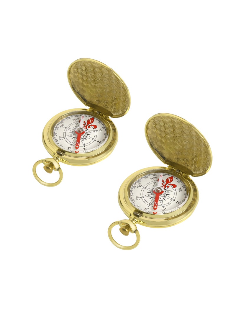 Zikra 2Pcs Compass Hiking Compass, Orienteering Camping Compass, Boy Scout Gifts Compass for Backpacking Hunting Navigation, Military Lightweight Compass for Map Reading - Image 1