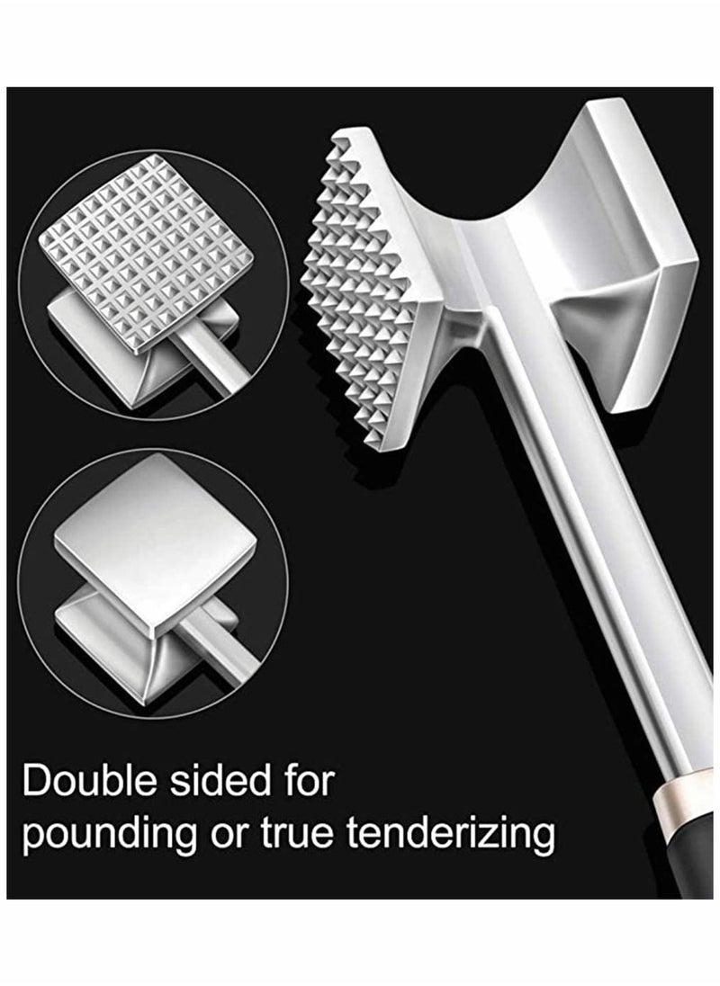 Y&D - Gourmet Meat Tenderizer Tenderizer Hammer/ Mallet Tool/ Pounder for Tenderizing and Pounding Steak Beef Poultry Solid Metal Construction with Rubber Comfort Grip Handle (Black) - Image 1