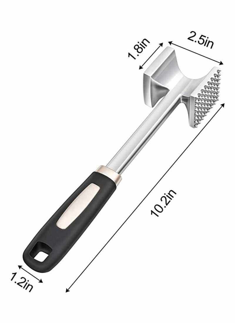 Y&D - Gourmet Meat Tenderizer Tenderizer Hammer/ Mallet Tool/ Pounder for Tenderizing and Pounding Steak Beef Poultry Solid Metal Construction with Rubber Comfort Grip Handle (Black) - Image 1