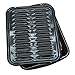 Range Kleen Range Kleen Broiler Pans for Ovens - BP102X 2 Pc Black Porcelain Coated Steel Oven Broiler Pan with Rack 16 x 12.5 x  - Image 2