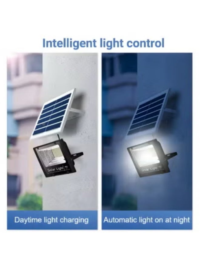 دينكس كشاف إضاءة شمسية منزلي بقوة 500 واط – كشاف LED خارجي مقاوم للماء مع جهاز تحكم عن بُعد، وشحن عبر USB، وبطارية سعة 4500 مللي أمبير في الساعة. - Image 2