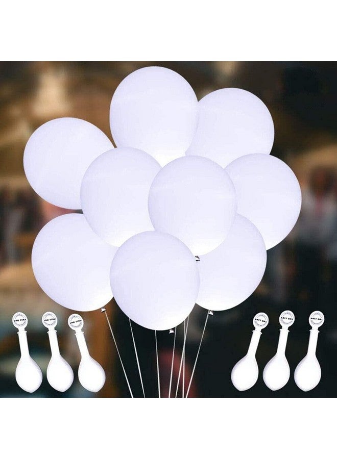 DAOKEY LED Light up Balloons, DAOKEY 50 Pack White Glow in the Dark Party Supplies LED Balloons Lights for Birthday Wedding Decoration (White Lights) - Image 1