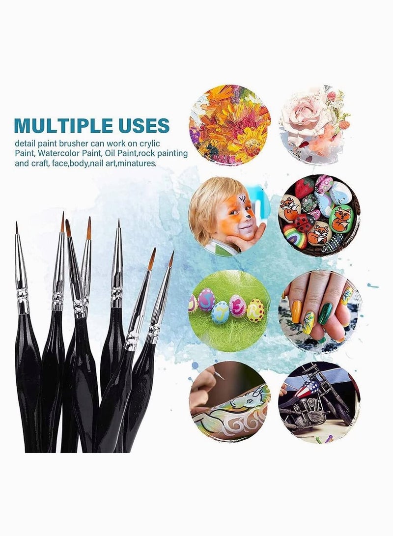KASTWAVE Detail Paint Brush Set, KASTWAVE Fine Miniature Detail Paint Brush, Small Detail Paint Brushes Perfect for Acrylic, Watercolor, Oil, Face, Nail, Craft Model Painting 15pcs  - Image 2