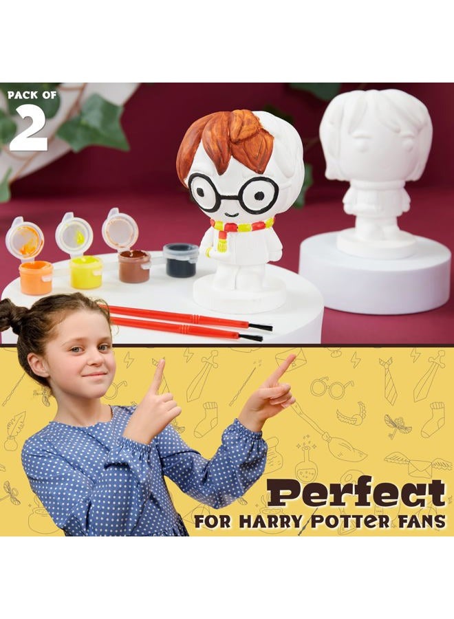 Harry Potter Gifts DIY Figurine Set Paint Your Own Harry and Ron Plaster Figure Colouring Craft Kit for Kids Teens Adults Activity Set Paint and Brushes Included - Image 3