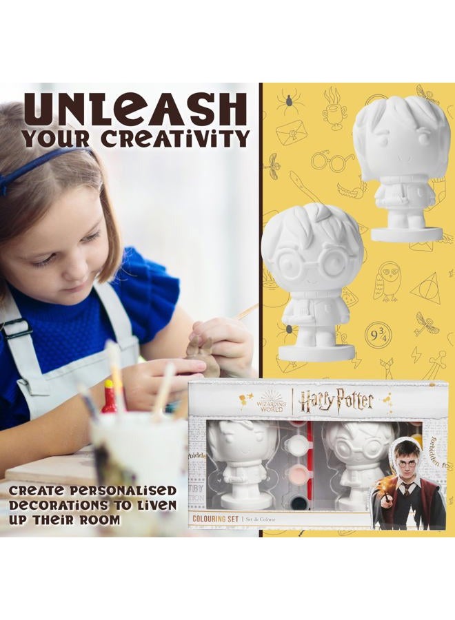 Harry Potter Gifts DIY Figurine Set Paint Your Own Harry and Ron Plaster Figure Colouring Craft Kit for Kids Teens Adults Activity Set Paint and Brushes Included - Image 4