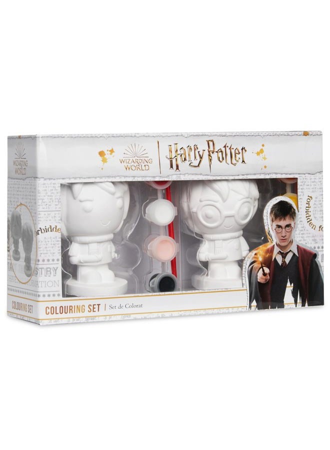 Harry Potter Gifts DIY Figurine Set Paint Your Own Harry and Ron Plaster Figure Colouring Craft Kit for Kids Teens Adults Activity Set Paint and Brushes Included - Image 1