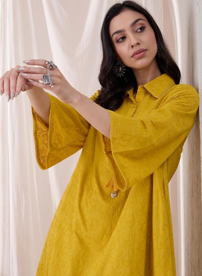 Femmella Femmella Embroidered Tassel Detail Tunic and Straight Pants Co-Ords  - Image 5
