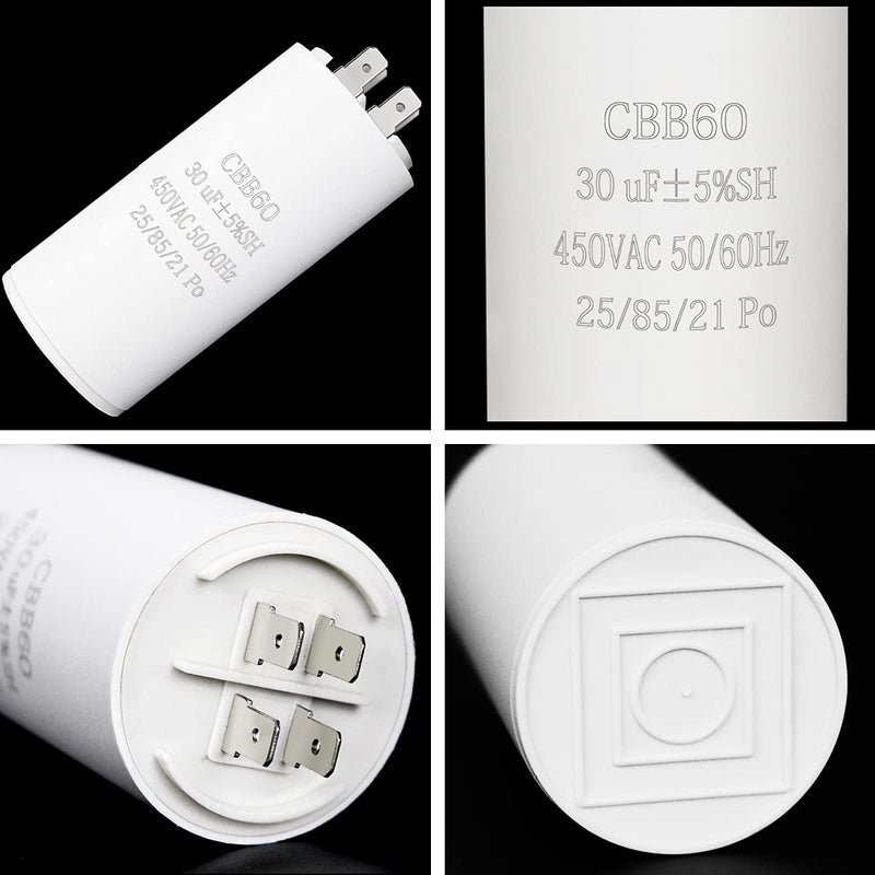 FERCAISH 30UF CBB60 Motor Run Capacitor, 450VAC 50/60HZ for Washing Machines and Air Conditioners - Image 4