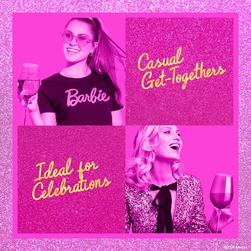 Dragon Glassware x Barbie Wine Glasses - 17.5 oz Magenta & Pink Wine Glasses Set of 2 - As Seen in Barbie The Movie - Drinkware Gifts for Women - Image 5