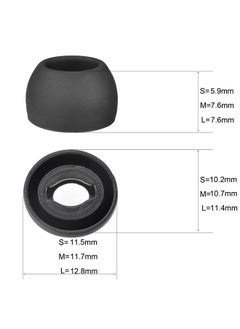 Generic 3 Pairs Replacement Silicone Tips Earbuds Eartips Set for Samsung Galaxy Buds Pro Headphones Fit in Case Ear Waterproof Tips Soft and Replaceable Comfortable Earplugs Black  - Image 2