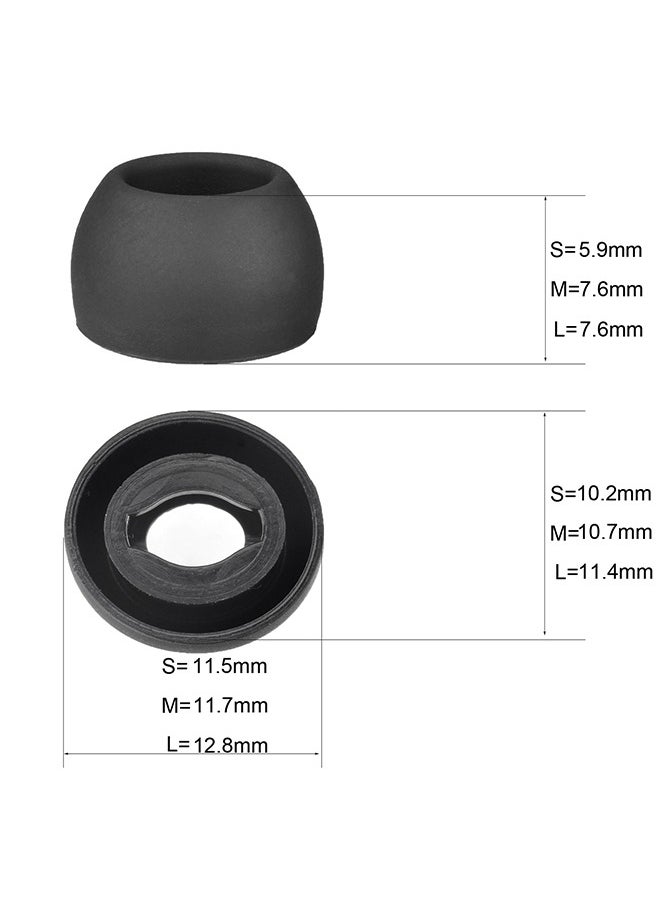 Generic 3 Pairs Replacement Silicone Tips Earbuds Eartips Set for Samsung Galaxy Buds Pro Headphones Fit in Case Ear Waterproof Tips Soft and Replaceable Comfortable Earplugs Black  - Image 2